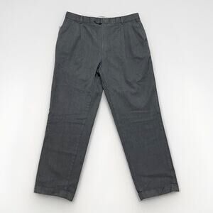 Linea Uomo Pleated Dress Pants Men's Size 40x34 Dark Gray Pants‎